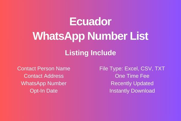 Ecuador whatsapp number list