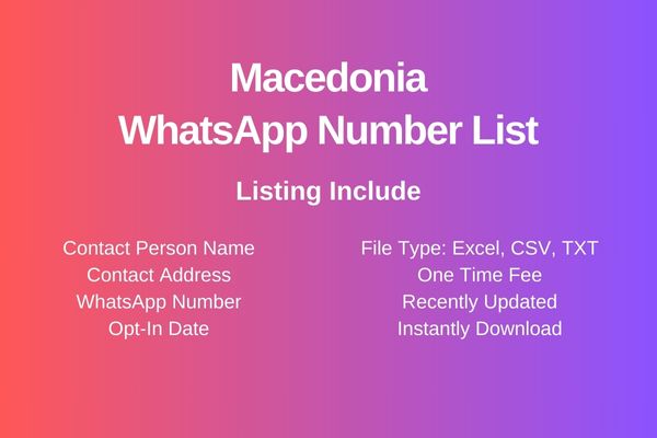 Macedonia whatsapp number list