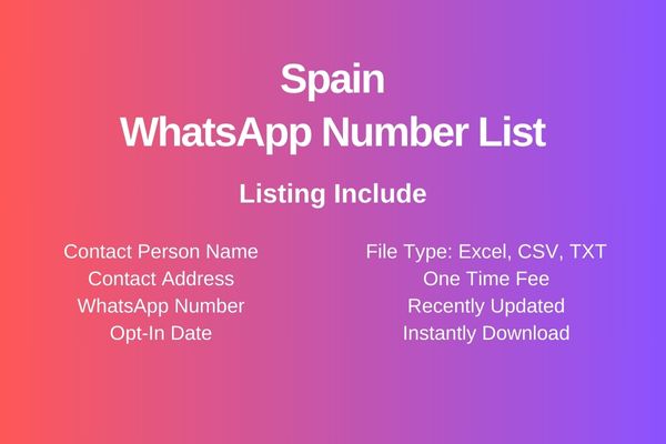 Spain whatsapp number list